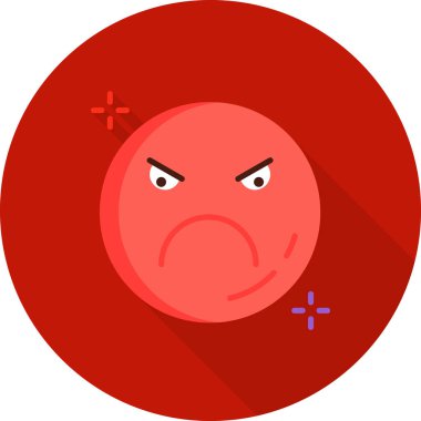 kızgın emoji simgesi düz stilde