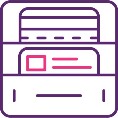 yazar kasa kartı simgesi ana hat biçiminde