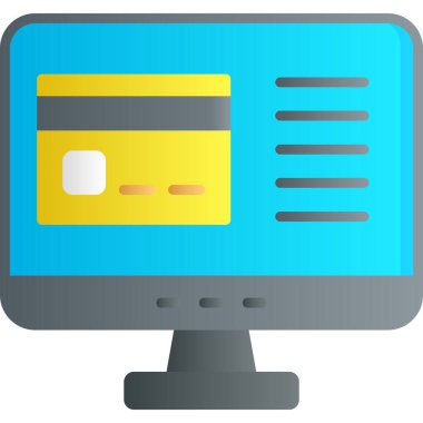 Dizüstü bilgisayarlı kredi kartı, vektör illüstrasyon tasarımı