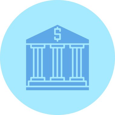 Banka binası simgesi vektör illüstrasyonu