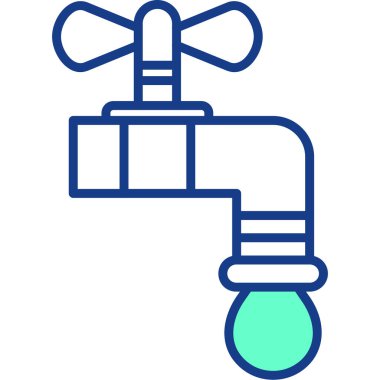 Musluk ikonu. Web için su musluğu vektör simgelerinin özet çizimi
