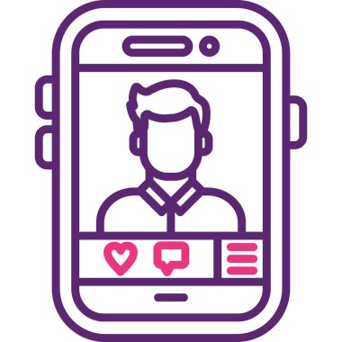 Cep telefonu. Web simgesi basit illüstrasyon