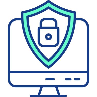 bilgisayar güvenlik simgesi düz biçimli