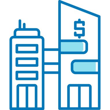 Banka binası. Basit resimleme