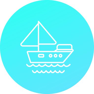 Tekne. Web simgesi basit illüstrasyon