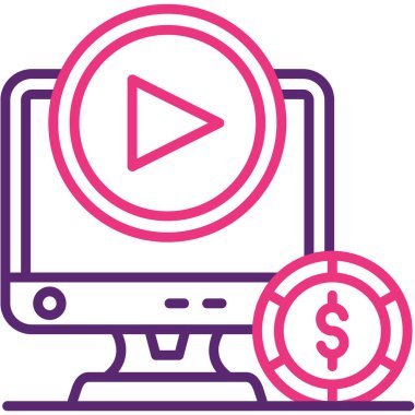 Dolar parası ve imleci olan dizüstü bilgisayar