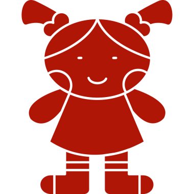 Kırmızı fiyonklu bir kızın vektör çizimi