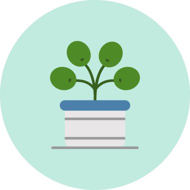 Bir çömlek ikonunda kaktüsün vektör illüstrasyonu