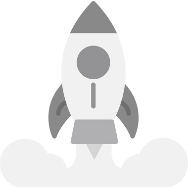 Roket. Web simgesi basit illüstrasyon