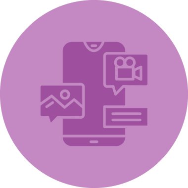 Video sohbet simgesi, vektör illüstrasyonu