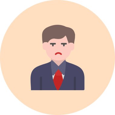 üzgün iş adamı simgesi vektör illüstrasyon tasarımı