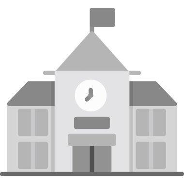 okul binası ikon vektör illüstrasyonu