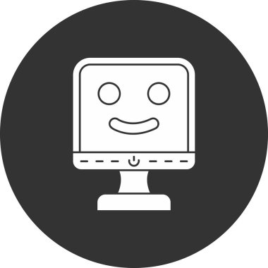 Bilgisayar monitörü. Web simgesi basit illüstrasyon