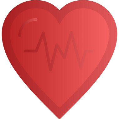 Kalp Simgesi, vektör çizimi. Düz tasarım