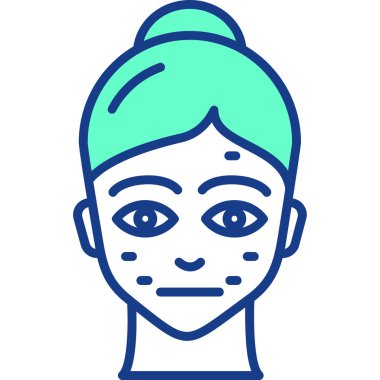 Güzelkadın yüz ikon vektör çizimi tasarımı