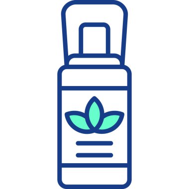 kenevir yağı şişesi ikon vektör illüstrasyon tasarımı