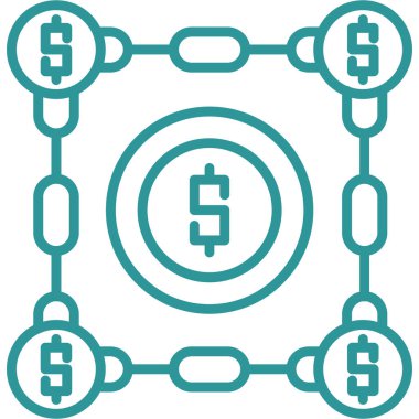 Dolar. Web simgesi basit illüstrasyon