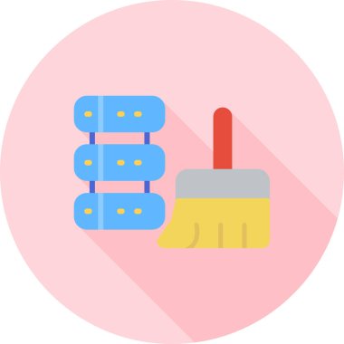 Temizlik. Web simgesi basit illüstrasyon