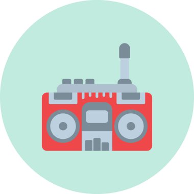 Beyaz arka planda izole edilmiş, modaya uygun düz stil radyo simgesi. Web sitesi tasarımınız için vektör illüstrasyonu, logo, uygulama, ui, vektör.