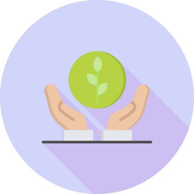 ellerdeki bitki, illüstrasyon, beyaz arkaplandaki vektör