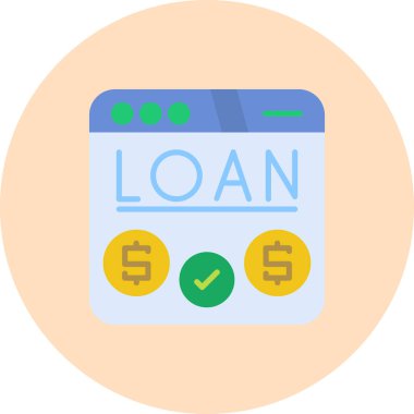 Kredi düz vektör simgesi