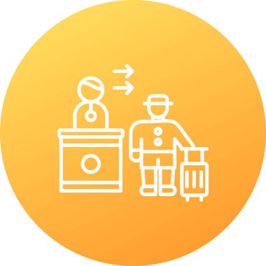 Elinde bavul olan bir adamın vektör çizimi