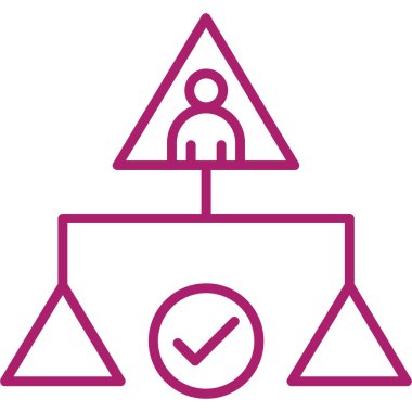 Denge yönetimi simgesi. ince çizgi biçimi