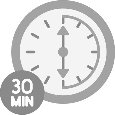 Düz bir saat simgesi. izleyici sembolü illüstrasyonu