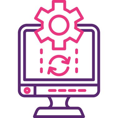 Bilgisayar. Web simgesi basit illüstrasyon