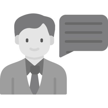 iş adamı simgesiyle konuşma balonu