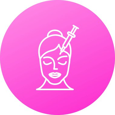 Baş simgesi olan kadın, vektör illüstrasyonu