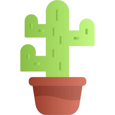 Kaktüs bitkisi ikon vektörü. Düz kaktüs bitkisi. beyaz arkaplanda izole