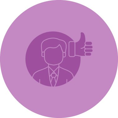 vector illustration of a man with a thumb up