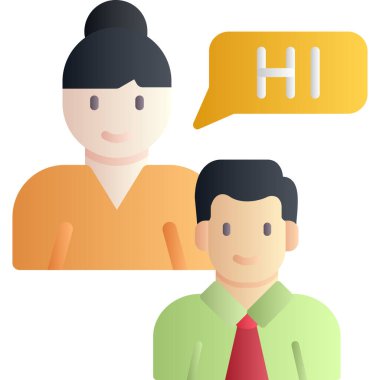 Konuşma kabarcığı vektör çizimi olan insanlar