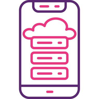 Bulut hesaplama modern simgesi, vektör illüstrasyonu