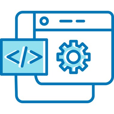 Yazılım simgesi vektör illüstrasyonu kodlanıyor