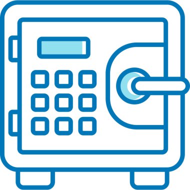 Banka güvenli simgesi renk dış hat vektörü