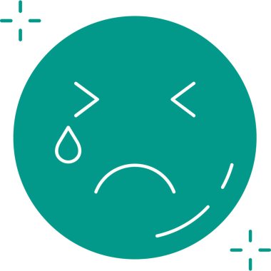 hüzünlü ağlayan simge, vektör illüstrasyonu