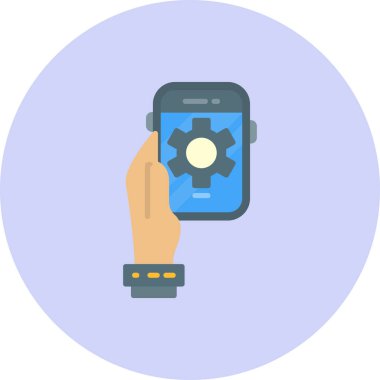 Akıllı telefonlu bir el. Basit tasarım