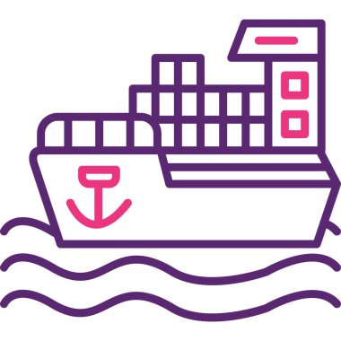 kargo gemisi simgesi vektör çizimi