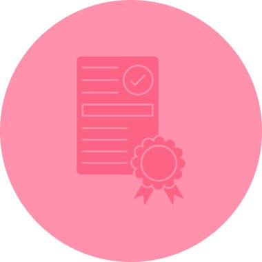 Sertifika. Web simgesi basit illüstrasyon