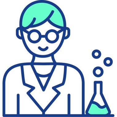 Bilim adamı. Web simgesi basit illüstrasyon