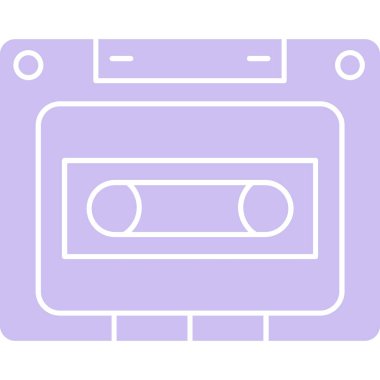 Kaset. Web simgesi basit illüstrasyon