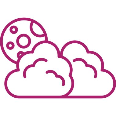 Doğa ve hava tema vektörü illüstrasyonunun yıldız çizgisi biçim simgesi tasarımı ile bulut