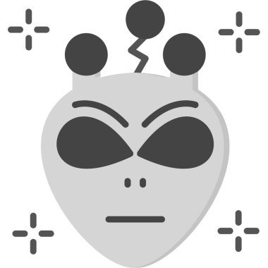 Uzaylı simgesi, vektör illüstrasyonu