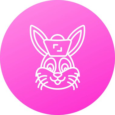 Bunny tavşan simge vektör çizim