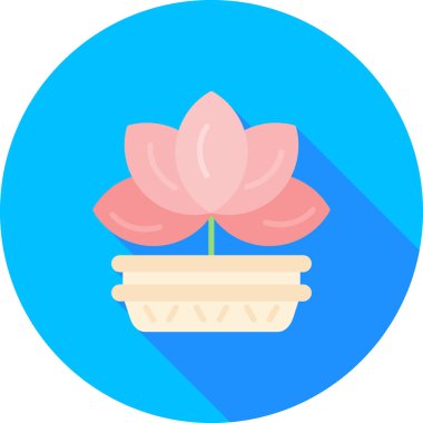 Çiçek. Web simgesi vektör illüstrasyonu