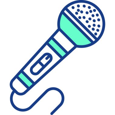 Mikrofon. Web simgesi basit illüstrasyon