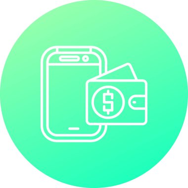 vektör cüzdanı simgesi, vektör illüstrasyonu