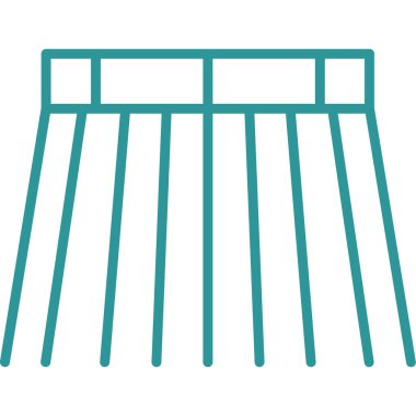 Ahşap bariyer simgesi. Ağ için ahşap bariyer vektör simgesinin özet çizimi.